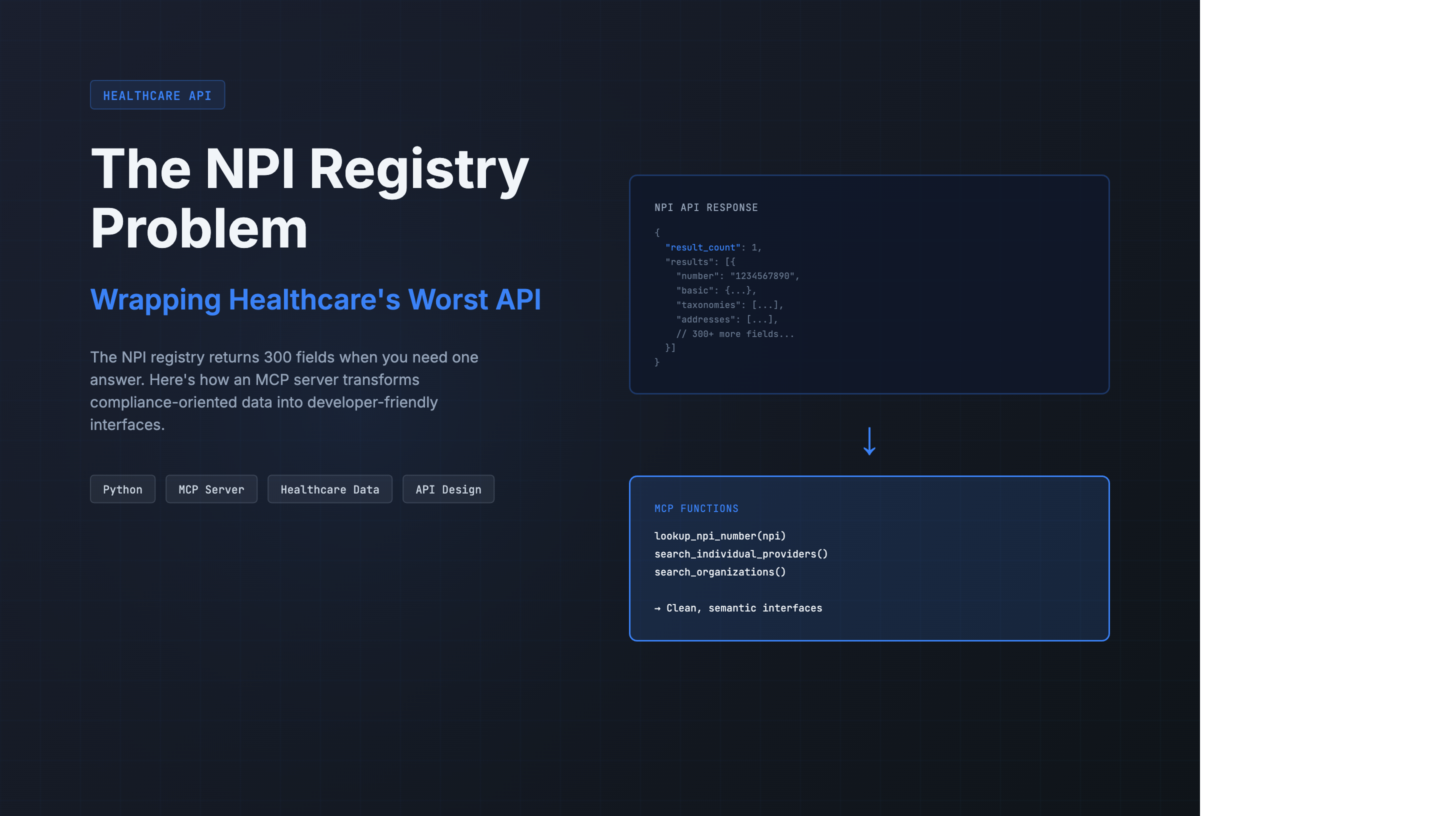 The NPI Registry Problem: Wrapping Healthcare's Worst API